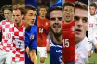 From Left to Right - Luka Modric, Ivan Rakitic, Mateo Kovacic, Nemanja Matic, Miralem Pjanic, Milos Jojic, Dusan Tadic and Adam Ljajic